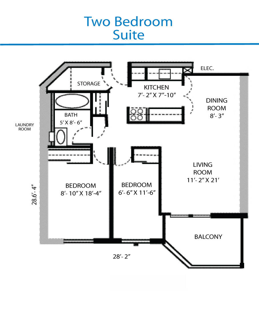 Two Bedroom Suite Floor Plan Measurements May Vary From Actual Units