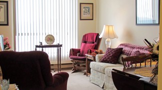 
Another view of accessible one bedroom suite living room