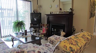 View of large one bedroom living area